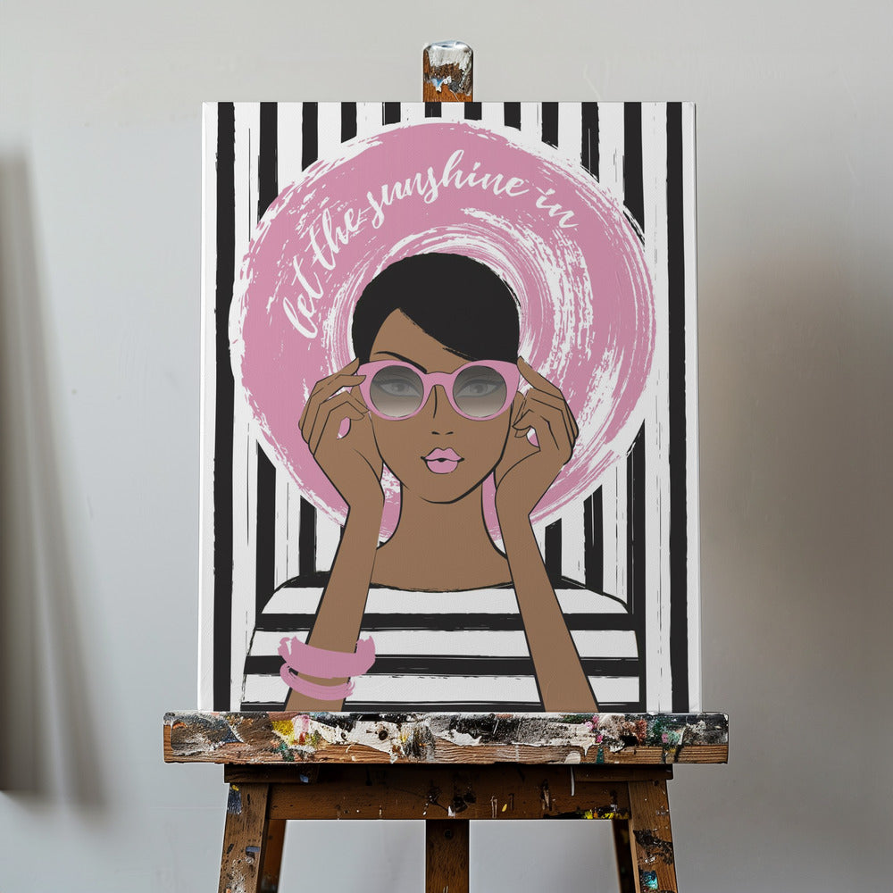 Woman in Pink Sunglasses | Canvas