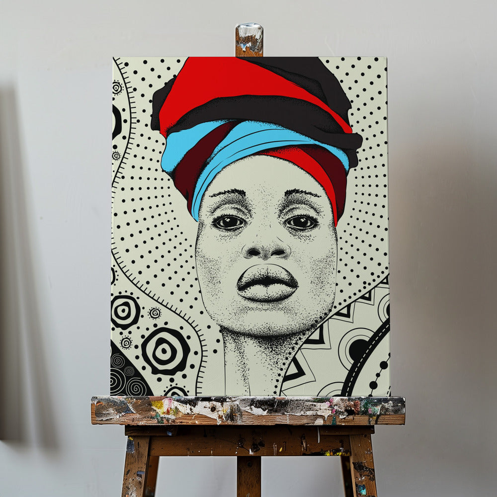 Abstracte minimale sterke vrouw | Canvasprints
