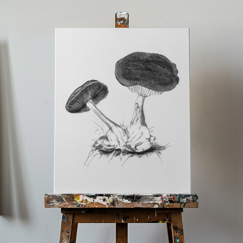 Vintage Violett Webbmössa Svamp Ljus BW | Canvas