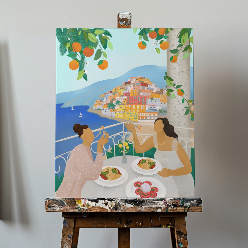 Mädchen in Positano | Leinwand-Bilder