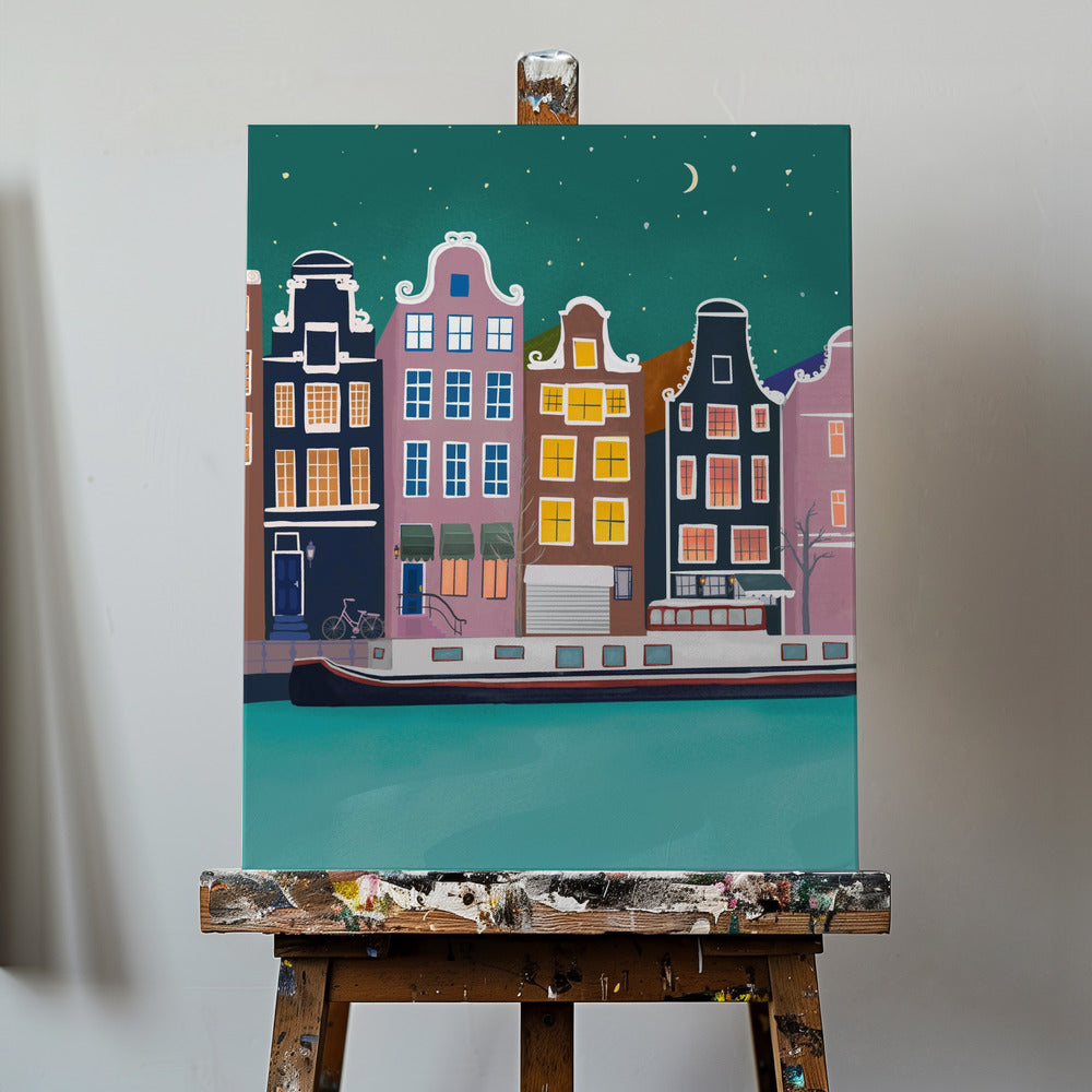 Ámsterdam de noche | Impresiones en Lienzo