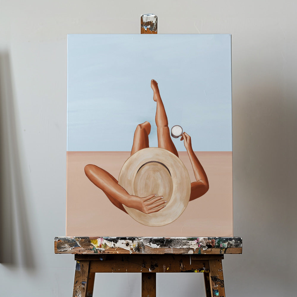 Flicka vid poolen | Canvas