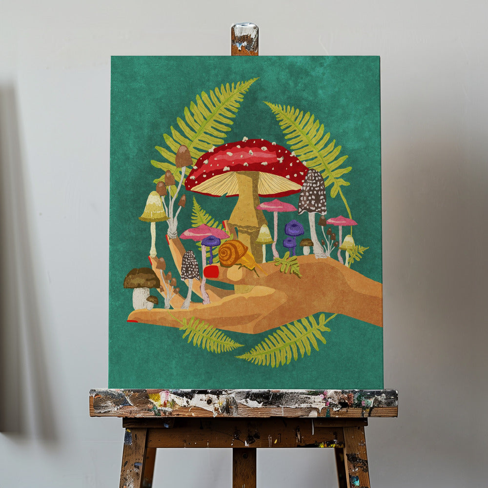 Il mio cosmo di funghi | Stampe su Tela