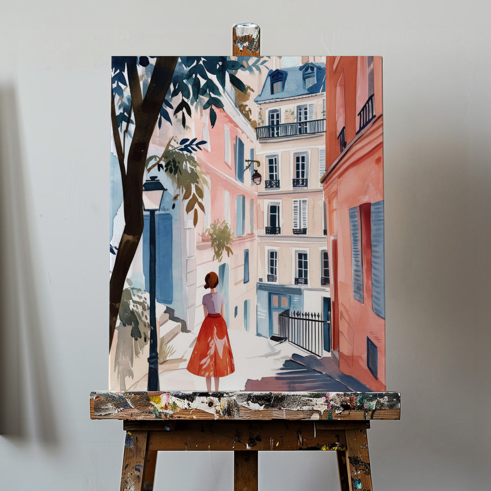 Paris Akvarel Digital Maleri (3) | Lærredsbilleder