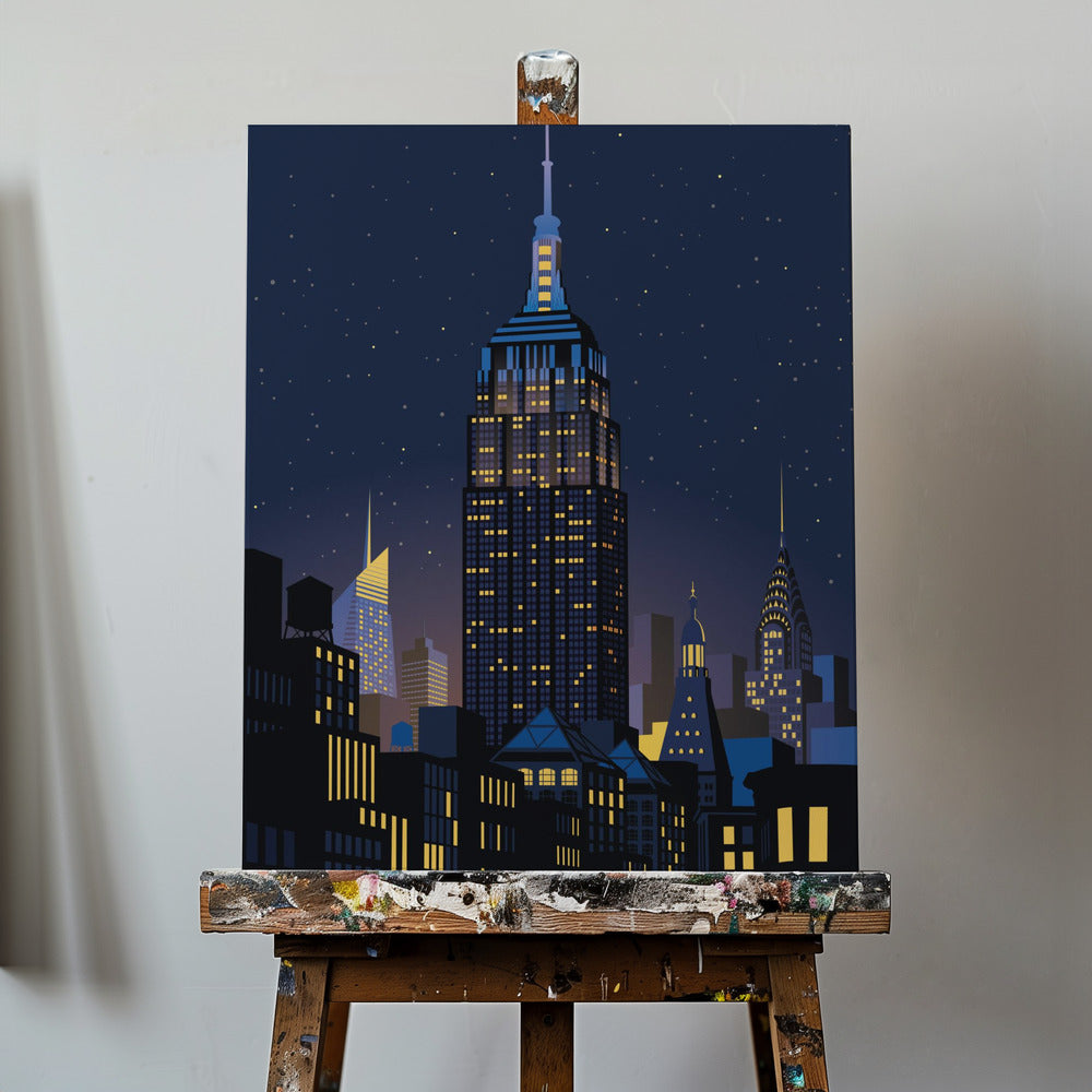 Manhattan de Nueva York de noche | Impresiones en Lienzo