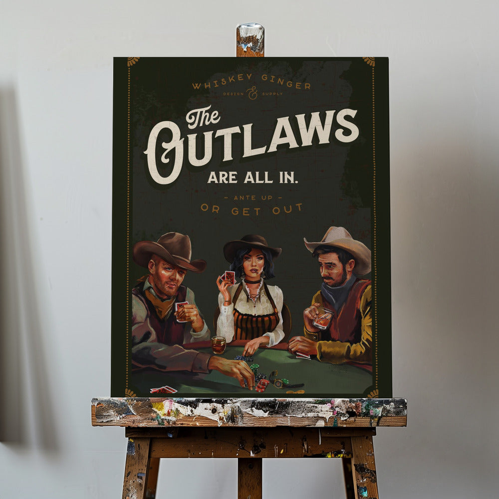 Gesetzlose sind alle in cooler Cowboy-Poker-Kunst | Leinwand-Bilder
