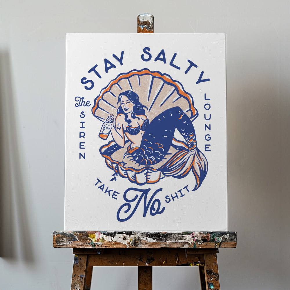 Stay Salty Siren Lounge Pin-Up Mermaid | Wydruki na łótnie