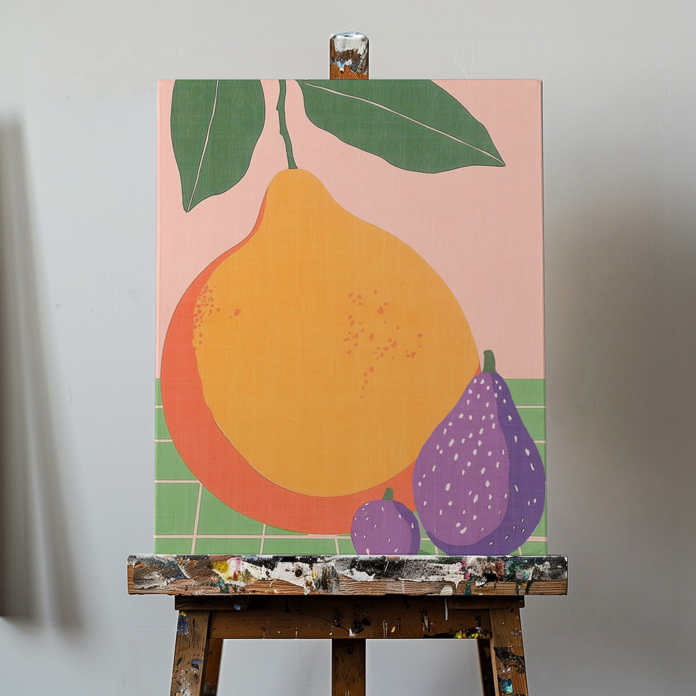 Fruit Illustration Pear and Figs | Canvas