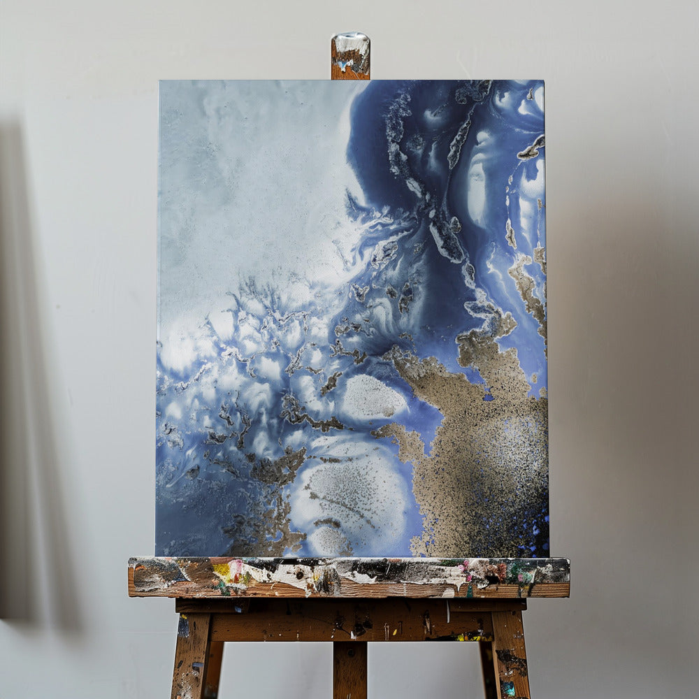 Art zen « Valse des vagues 2 » - Vagues à l'aquarelle | Toile