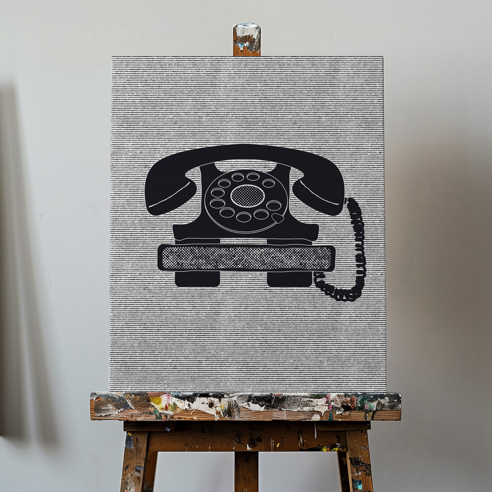 Vintage-Drehscheibentelefon | Leinwand