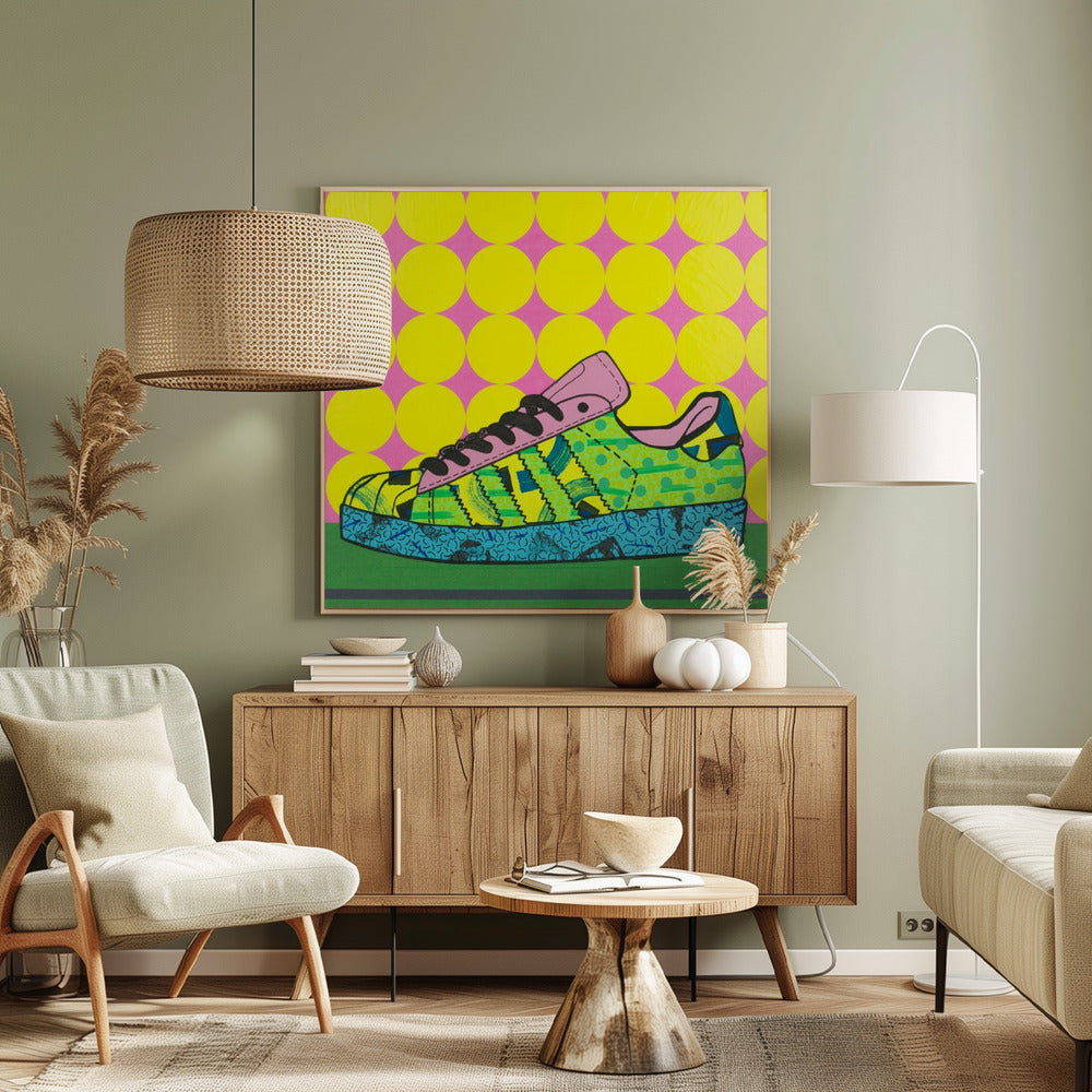 Superstar Vert Rose Bleu | Tableaux sur Toile