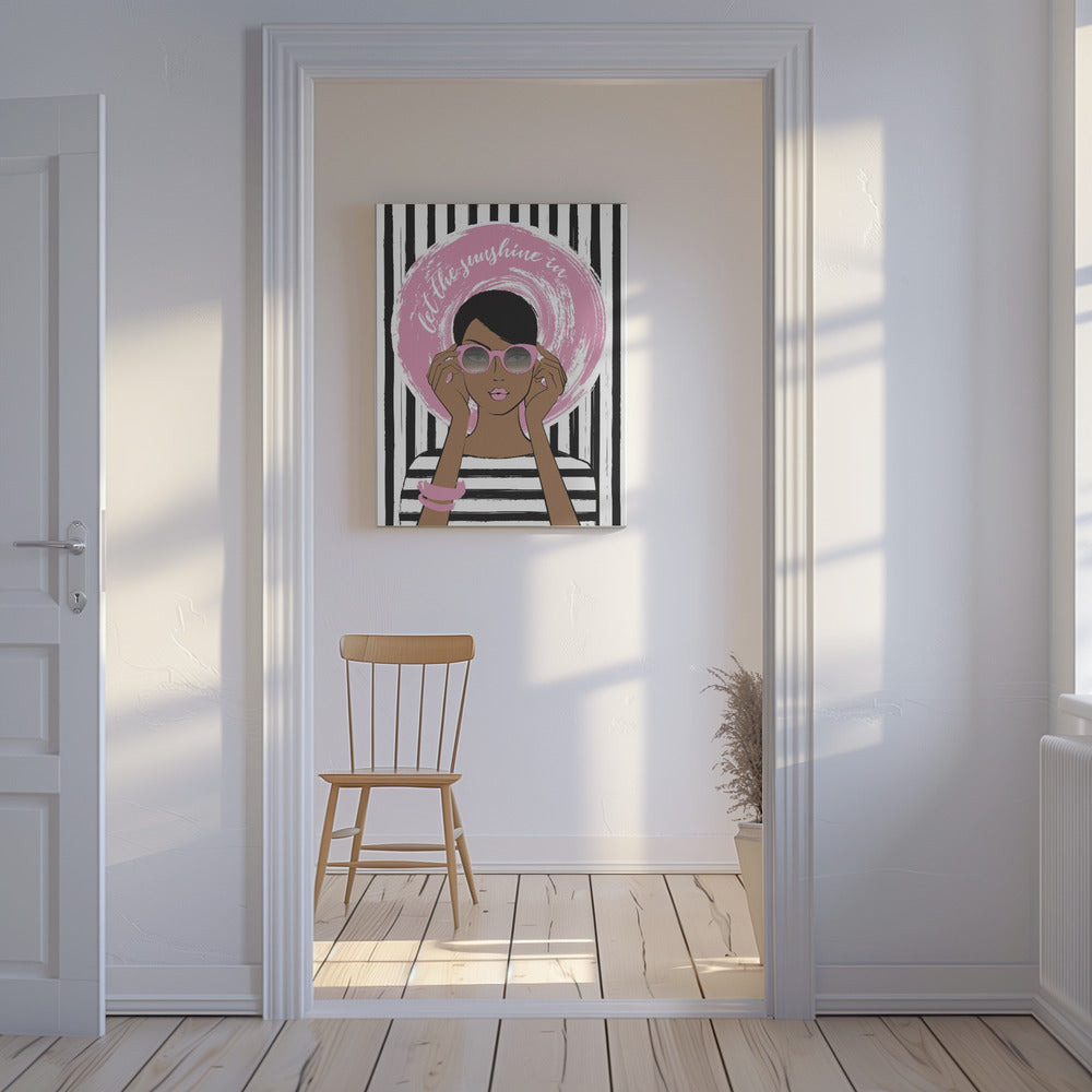 Woman in Pink Sunglasses | Canvas
