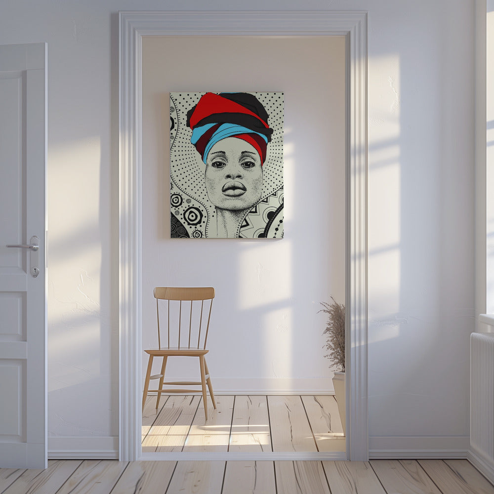 Abstracte minimale sterke vrouw | Canvasprints