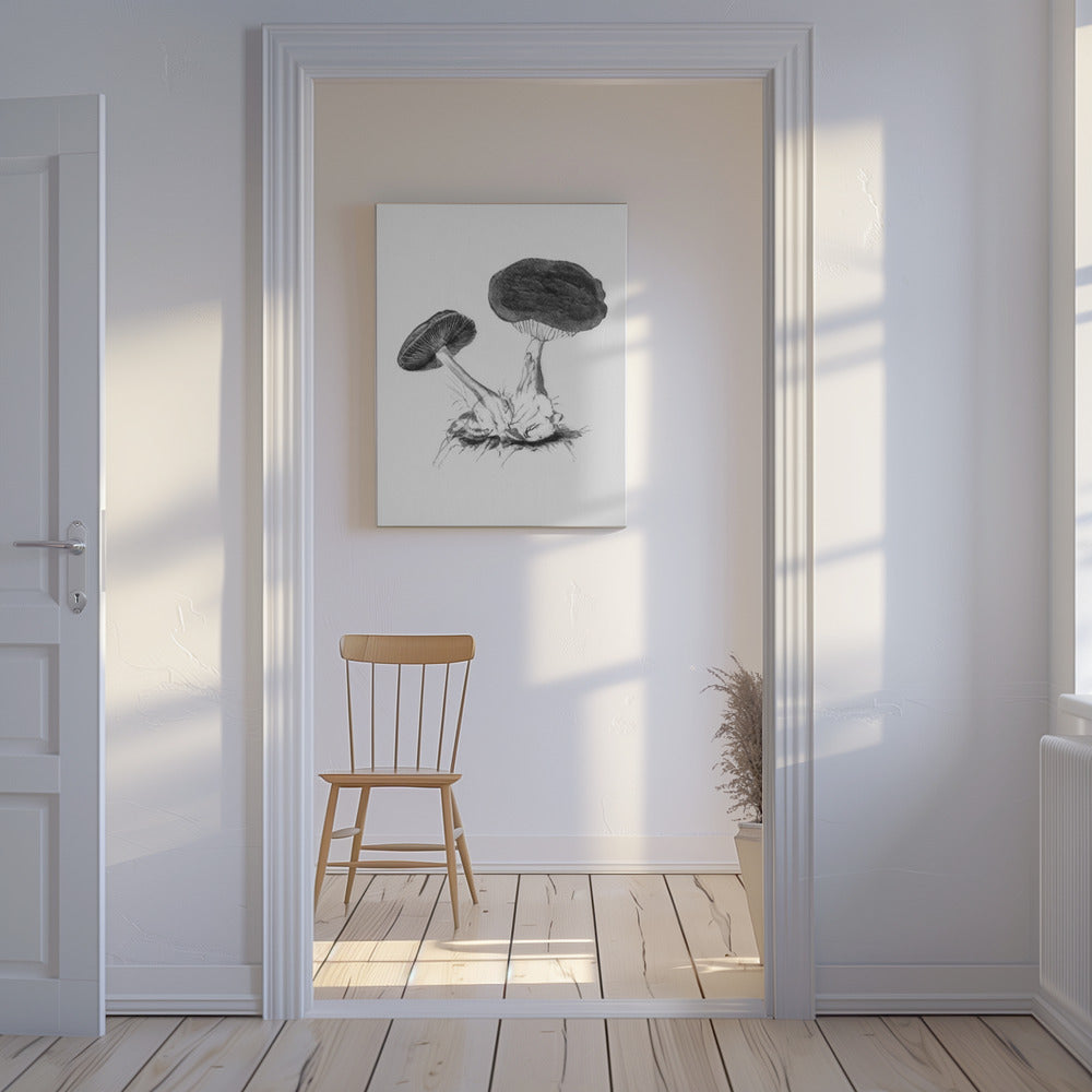 Vintage Violett Webbmössa Svamp Ljus BW | Canvas