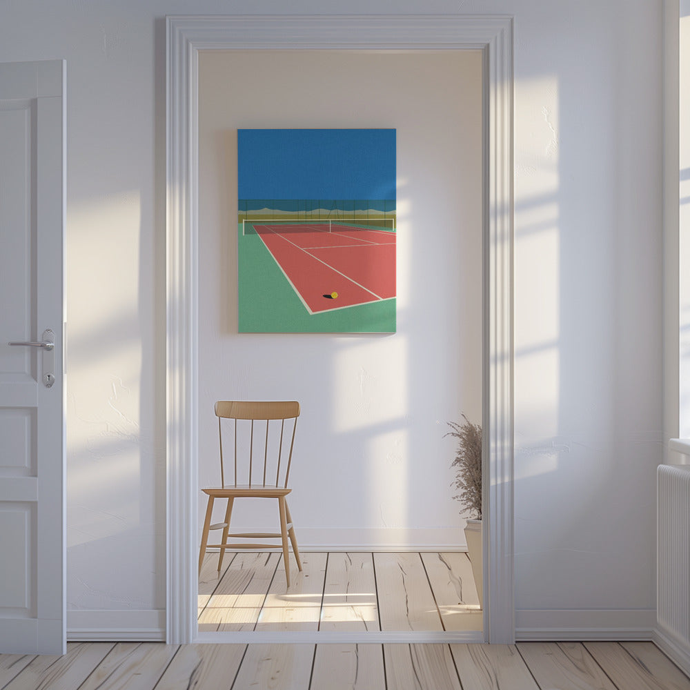 Court de tennis dans le désert | Tableaux sur Toile