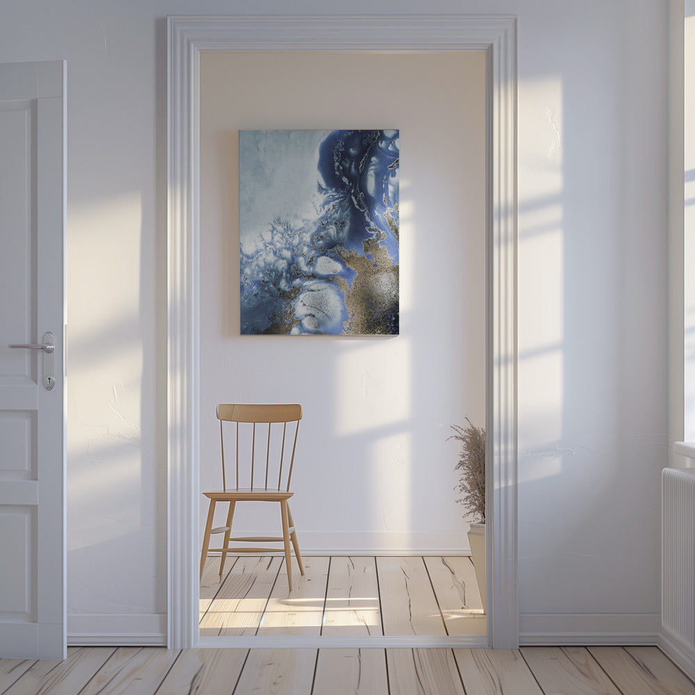 Art zen « Valse des vagues 2 » - Vagues à l'aquarelle | Toile