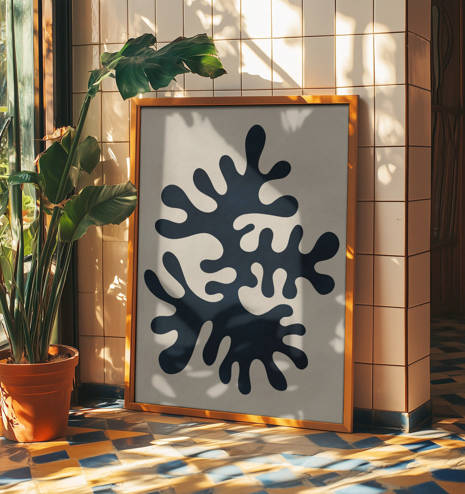 Minimal Black Coral Shape | Poster