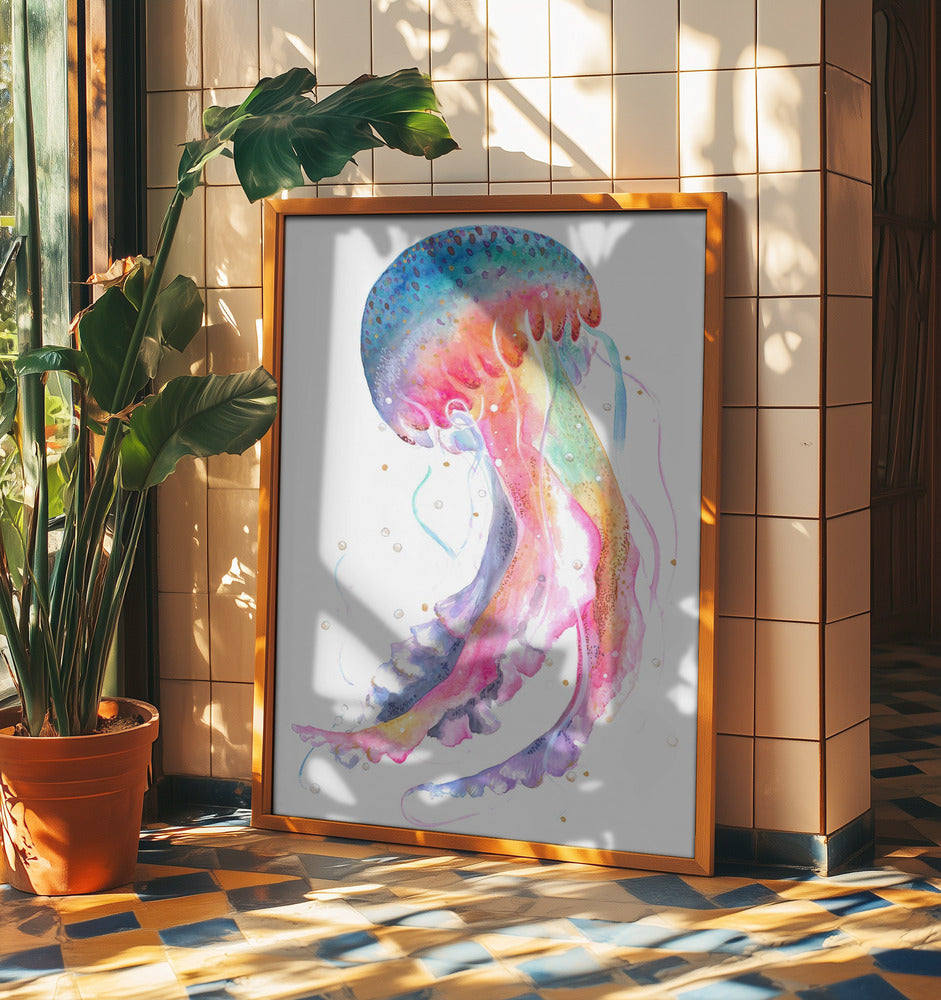 Jellyfish With Rainbow Hues | Poster