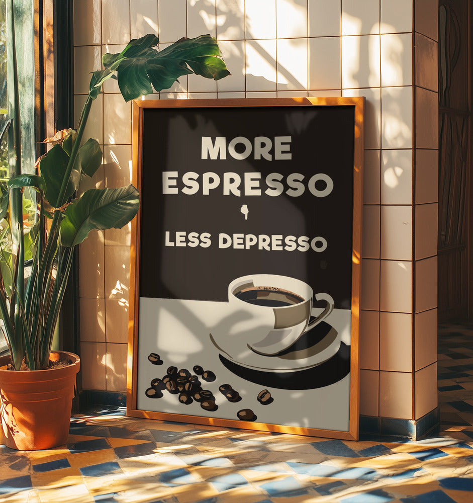Mer Espresso - Mindre Depresso | Affisch