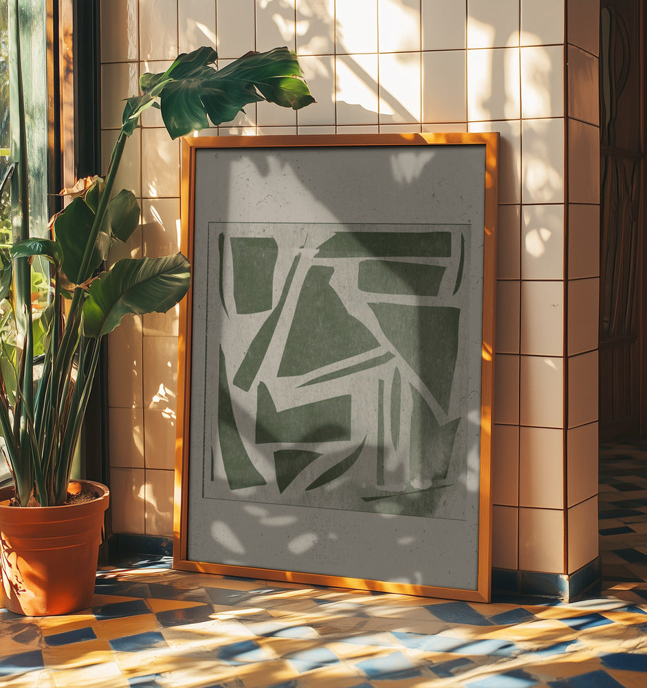 Green Geometric Maze | Poster