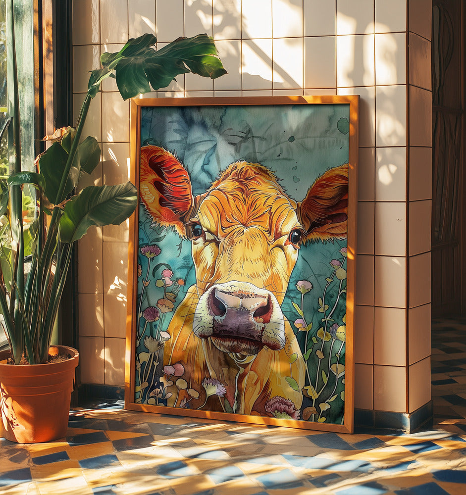 Cow watercolor animal art 4 | Poster