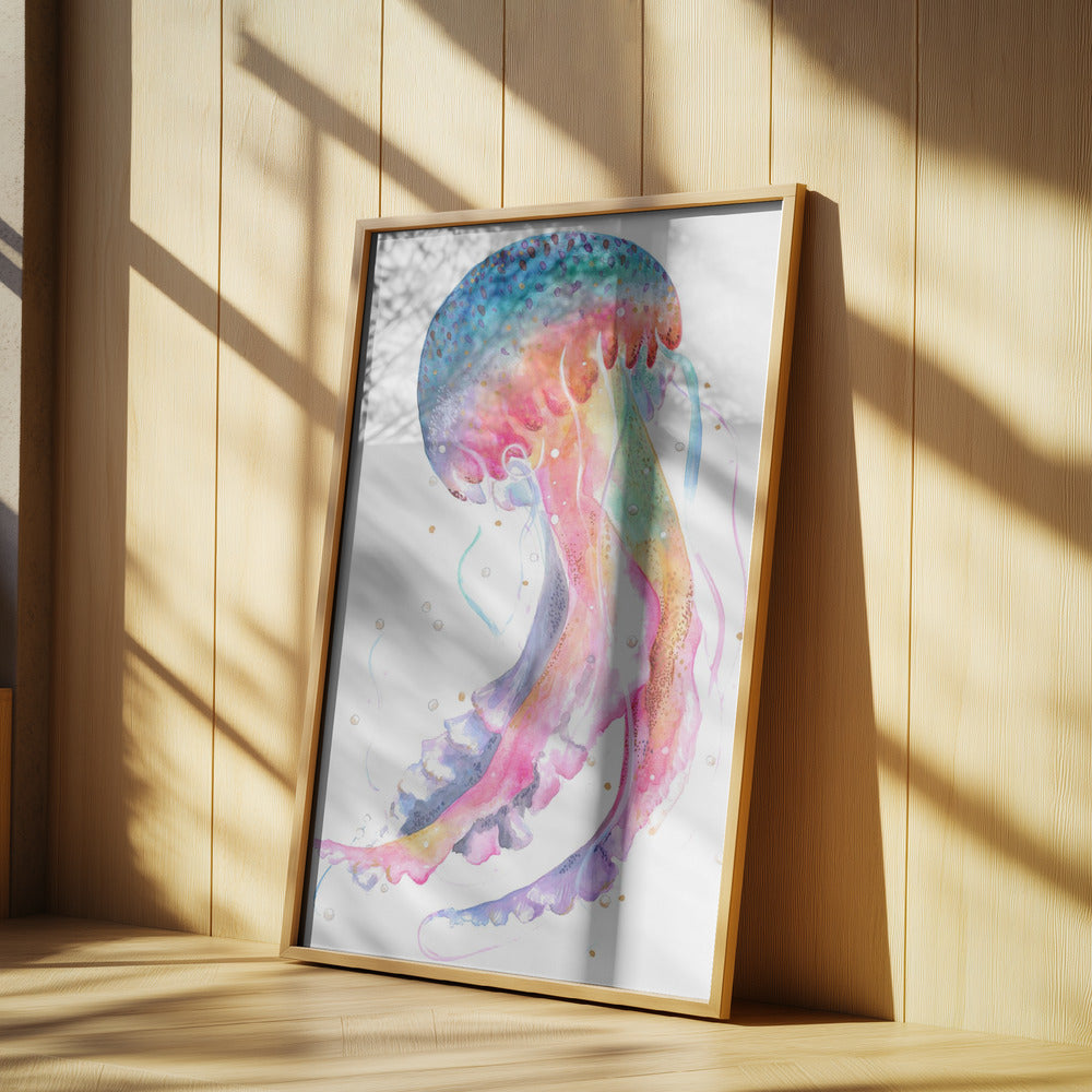 Jellyfish With Rainbow Hues | Poster