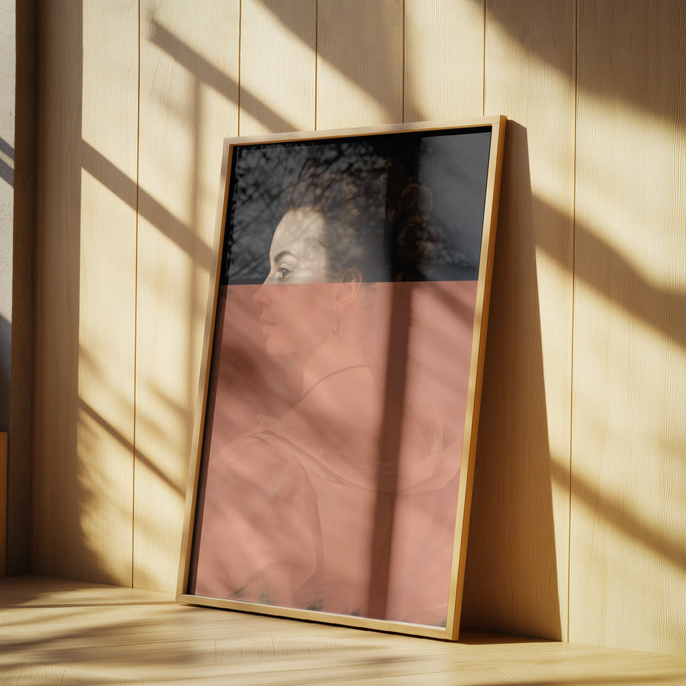 Altered Portrait of Woman Orange Modern Art | Poster