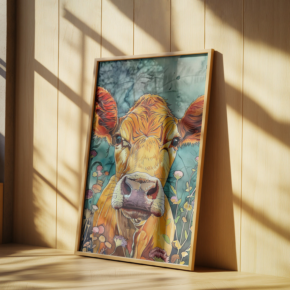 Cow watercolor animal art 4 | Poster