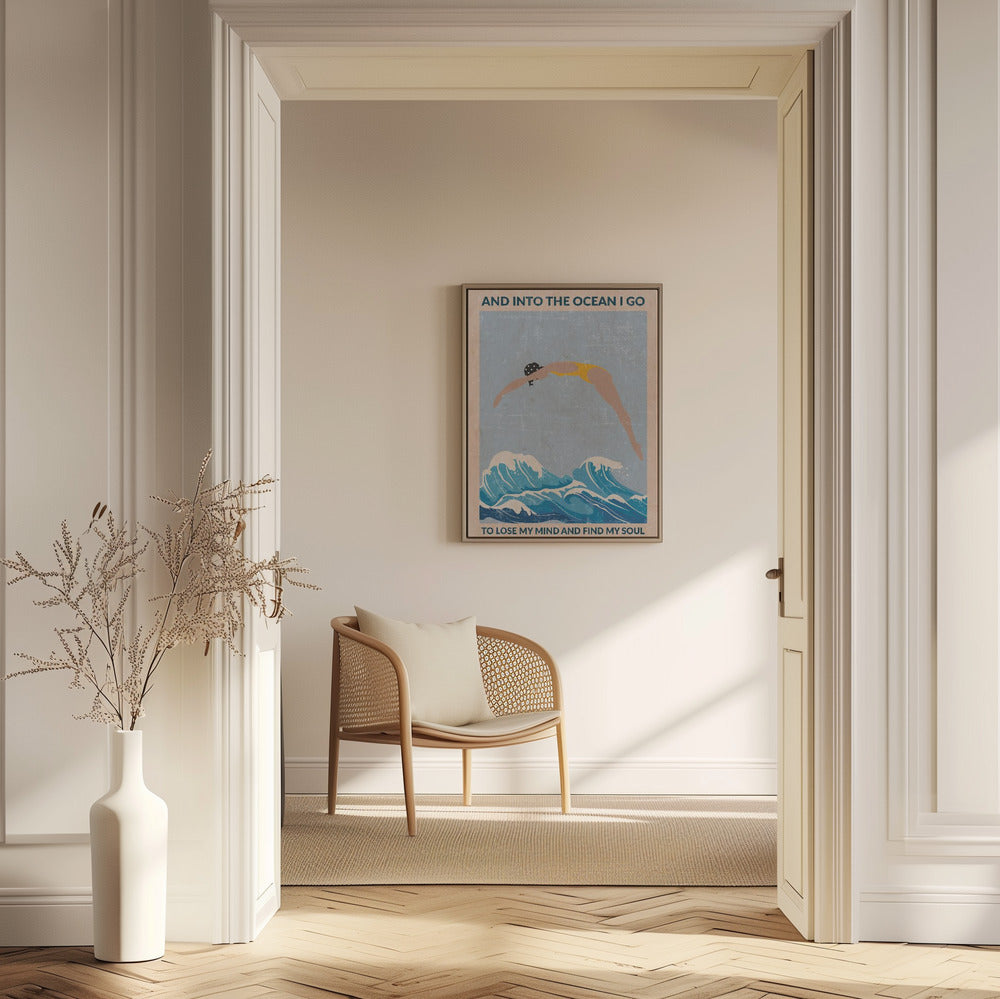 Standard väggkonst Into the Ocean (blå) | Poster