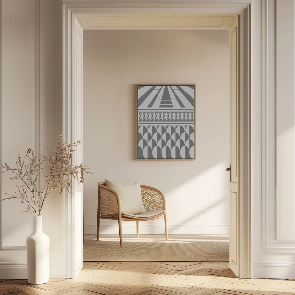Minimalist art deco geometric grey | Poster
