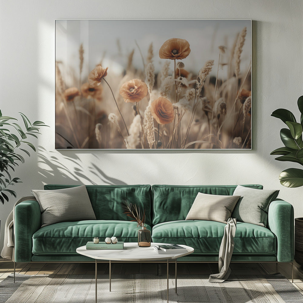 Orange Poppy Field | Canvas