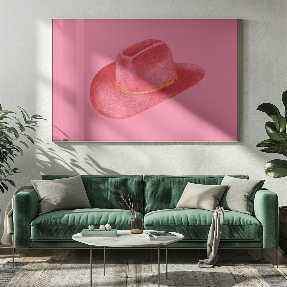 Roter Stetson auf Pink | Leinwand-Bilder