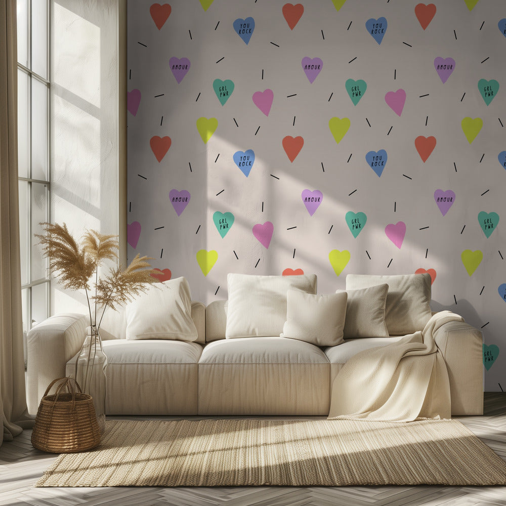 Girl Power (diseño de patrón) | Papel Pintado Fotográfico