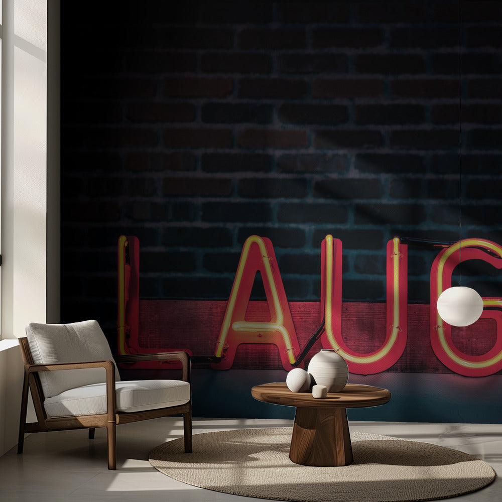 Lachen in Neon | Fotobehang