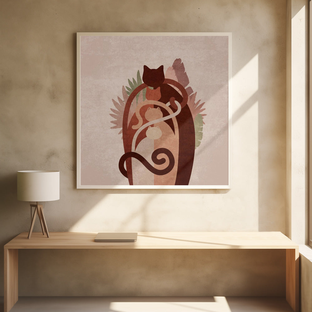 Kattgänget Boho-text | Poster
