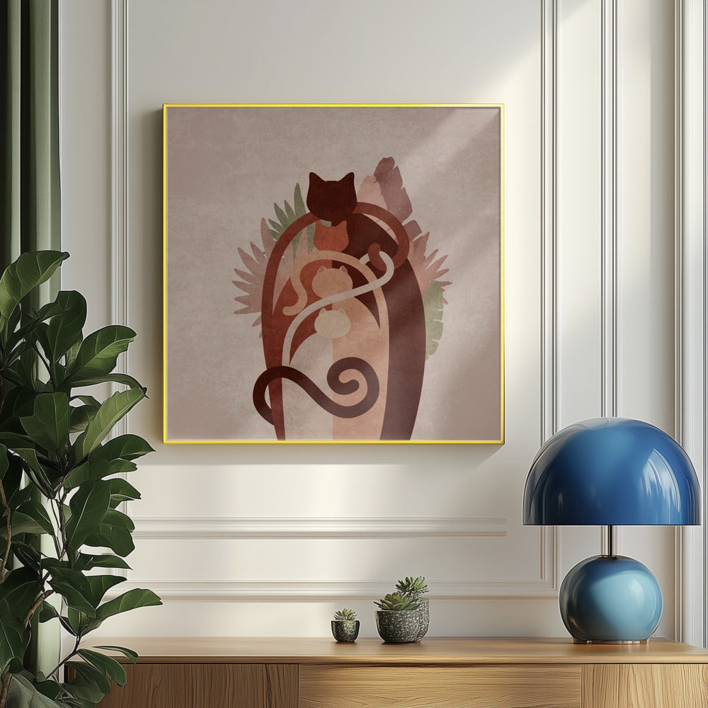 Kattgänget Boho-text | Poster