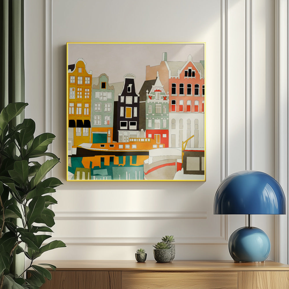 Amsterdams hus med skepp, vy 1 | Poster