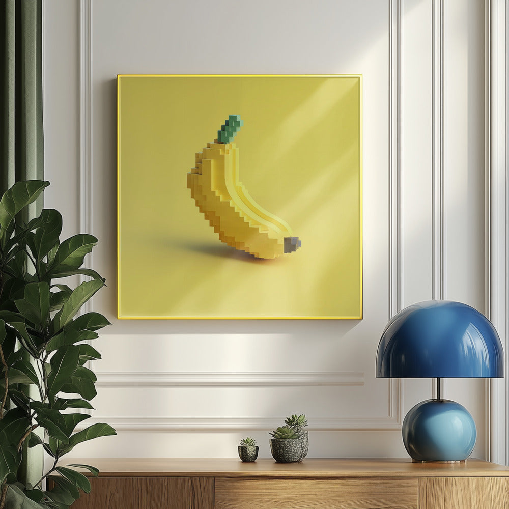Pixelfrukt Stiliserad Banan | Poster