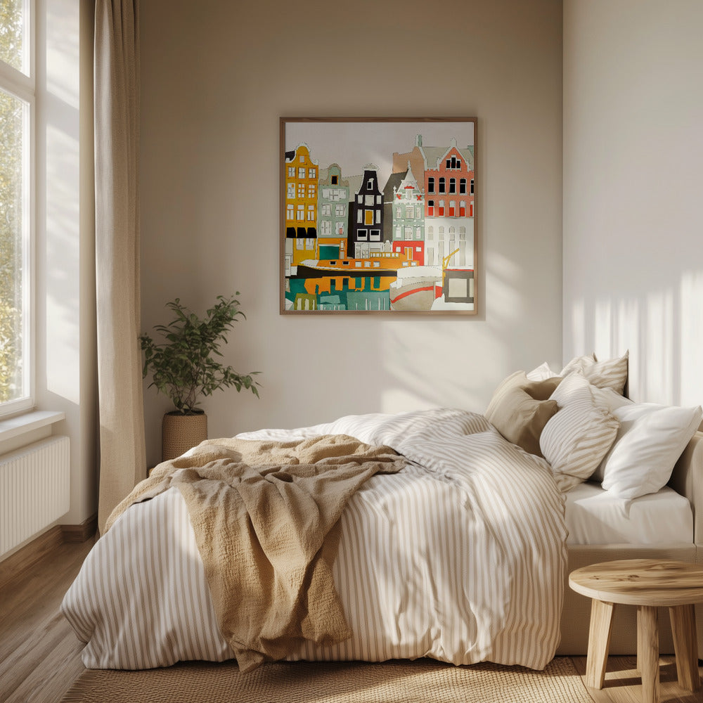 Amsterdams hus med skepp, vy 1 | Poster