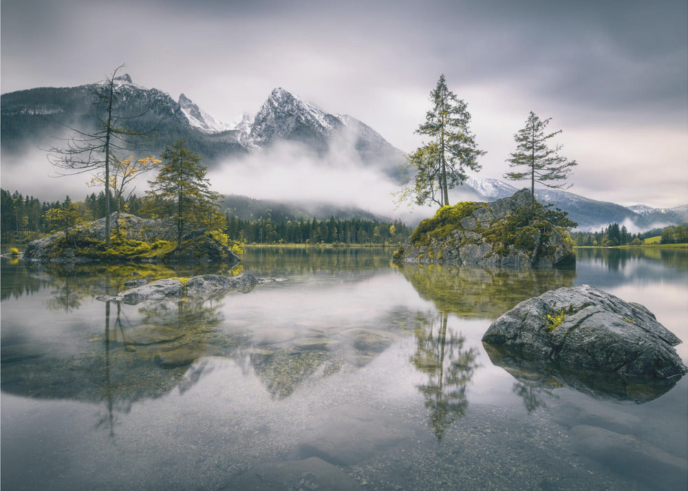 Regnfuld morgen ved Hintersee (Bayern) | Fototapeter