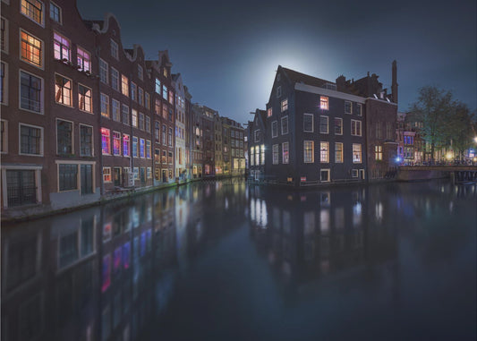 Månsken över Amsterdam | Fototapet