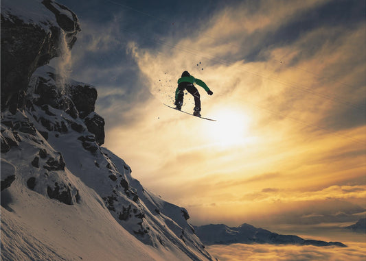 Snowboard au coucher du soleil | Posters - Affiche Artistique