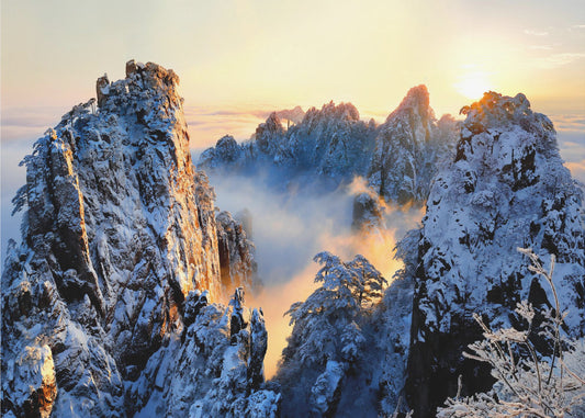 Alba sul monte Huang Shan | Carta da Parati Fotografica