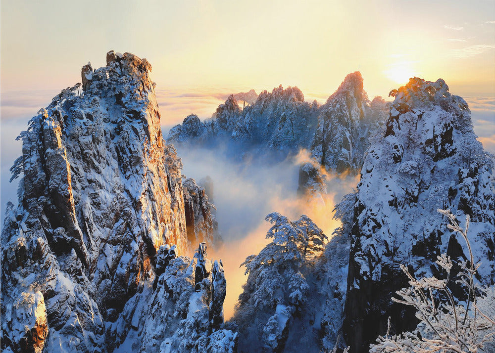 Alba sul monte Huang Shan | Carta da Parati Fotografica