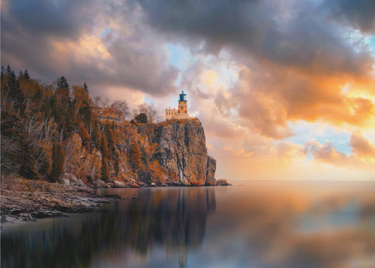 Ein bewölkter Tag am Leuchtturm von Split Rock | Fototapeten