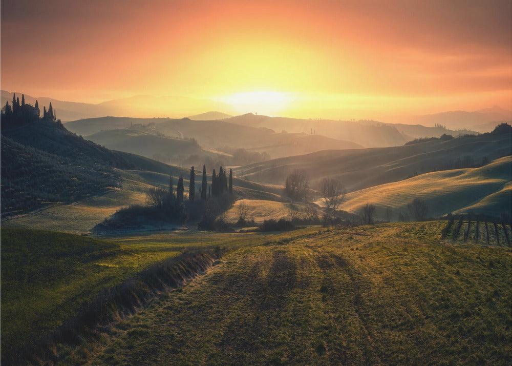 Val d'Orcia in de ochtend | Fotobehang