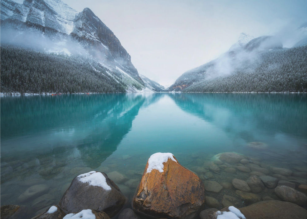 Lac Louise brumeux | Papier Peint Photo