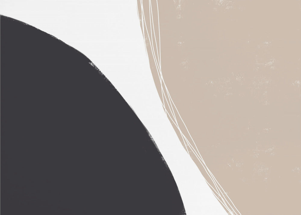 Forme organiche nere e beige | Carta da Parati Fotografica