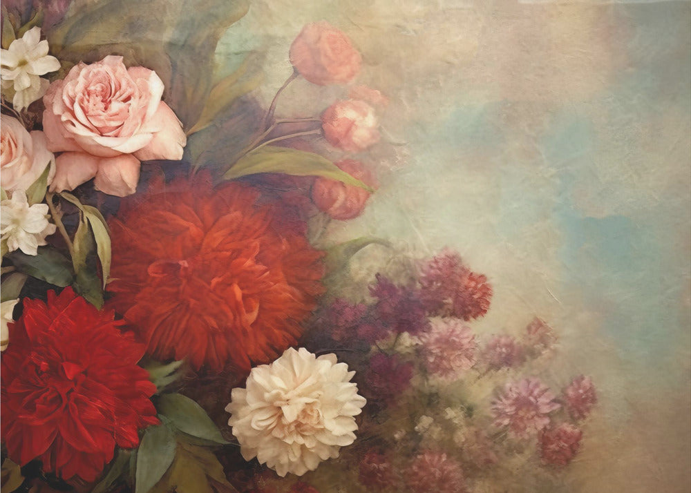 Fa Vintage Blommor 12 | Fototapet