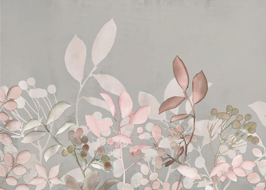 Aquarelle Pastel Jardin Rose | Papier Peint Photo